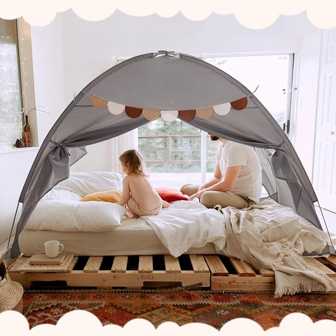 Bed Tent Bed Canopy Bunk Twin Size for Kids, Kids Tent Floor Indoor Privacy Sleeping Tents Dream Tents Indoor Drafty Room, Twin Bed Tents Blackout Space on Bed Tents Canopy Tents