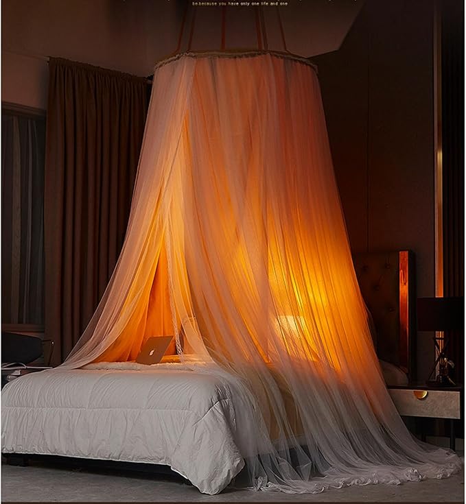 Luxury Double Layers Bed Canopy Mosquito Net for Girls Bed Kids Room Hanging Bed Canopy Tent for Girls Boys Reading Nook Canopy for Girls Bedroom (XL Double Layers - Pink)