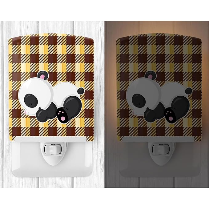 Caroline's Treasures BB6804CNL Panda Naptime Ceramic Night Light Compact, UL-Certified, Ideal for Bedroom, Bathroom, Nursery, Hallway, Kitchen, 6x4x3, Multicolor