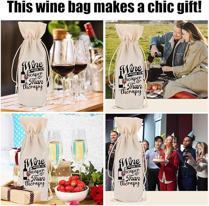 Funny Wine Quotes Wine Bag Wine Tasting Party Supplies for Wine Lovers Women Men Bridemaid Groom Friend Christmas Birthday Wedding Bachelorrette Party Wine Bags