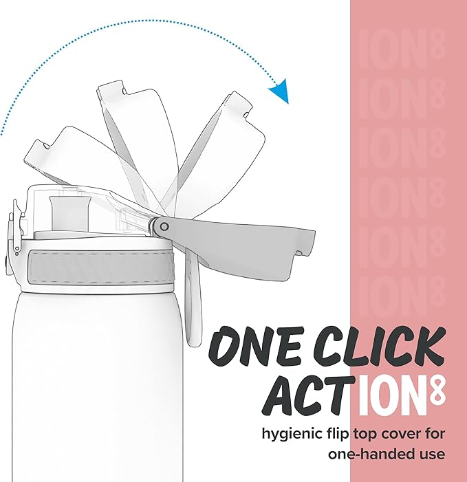 Ion8 Pod Leak Proof BPA Free Handbag Water Bottle, 350ml (12 oz), Frosted Rose Quartz (B074WF2S14)