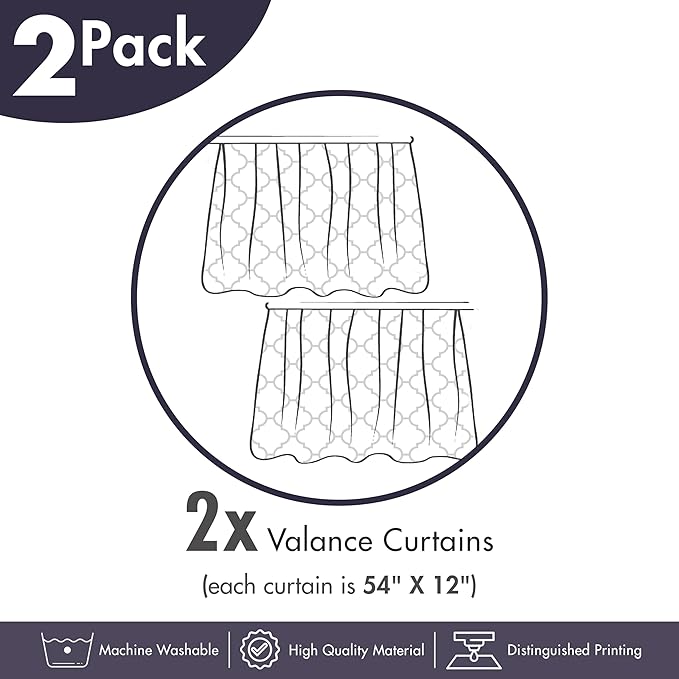 Ambesonne Tiki Bar Window Valance Pack of 2, Sixties Retro Inspired Hawaiian Party Happy Tiki Pattern Colorful, Rod Pocket Curtain Valances for Kitchen Bedroom, 54" X 12", White Brown