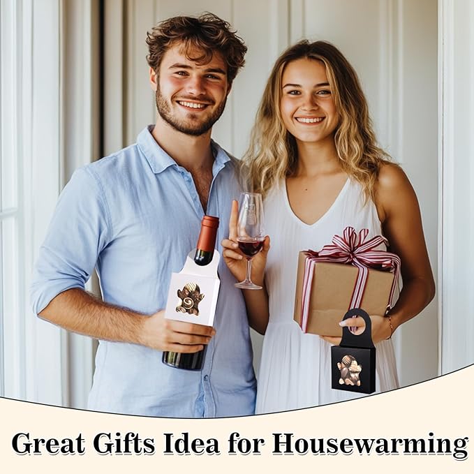 Megitzuu 30PCS Wine Bottle Box with Window, Kraft Paper Wine Boxes for Halloween Gifts Hanging Pumpkin Treat Box Mini Charcuterie Boxes Wine Bottles Gift Bags Goodies Candy Box Party Favor (Ghost)