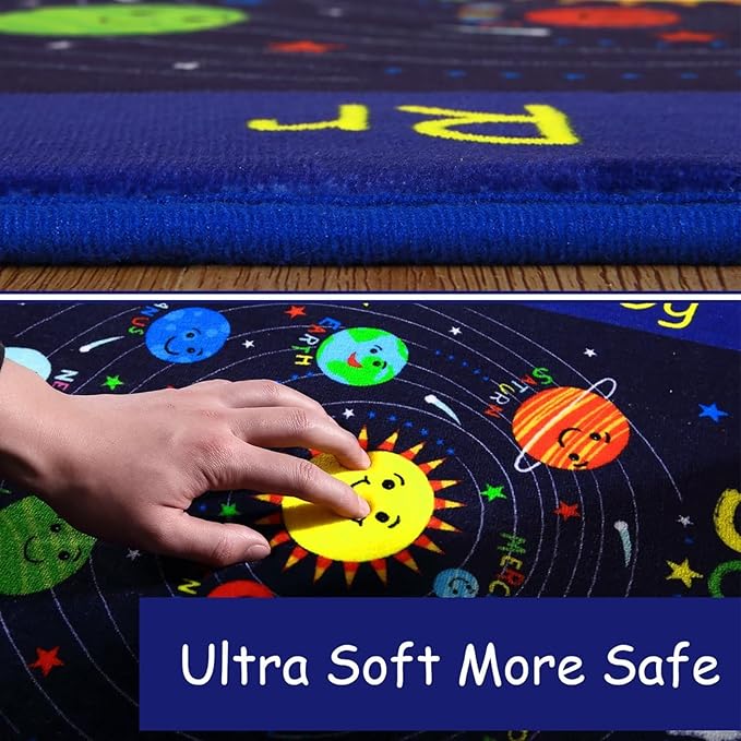 Kids Rug 3x5 Rug Baby Floor Mat Kids Educational Rug Area Rug for Learning Alphabet Play Mats for Babies and Toddlers Nursery Rug Kids Room Rugs for Bedroom Carpet