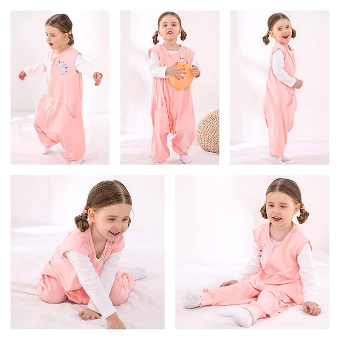 WONDAY Baby Toddler Sleep Sack, Sleep Sack 3t-5t, Light Sleep Sack Baby Wearable Blanket, Baby Sleep Sacks with Feet, Sleeveless Soft Sleep Sacks for Baby Boys or Girls