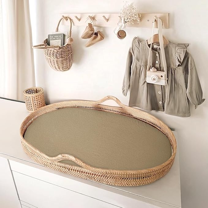 Muslin Bassinet Sheets Baby: Cotton Bassinet Sheets Fitted for Boys and Girls - Bassinet Sheets for Oval Rectangle or Hourglass Mattress(Autumn Leaf)