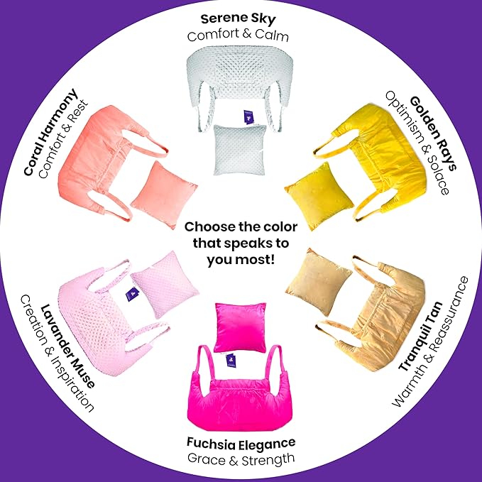 Mastectomy Pillow Post Op Pillow for Breast Surgery Recovery | Choose The Color for You | Hand Ice-Pack Pockets | Converts to Cloud Soft Cushion (Lavender Muse)