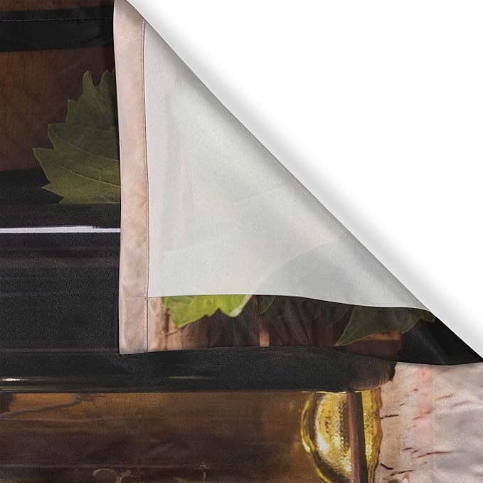 Ambesonne Wine Kitchen Curtains, Glasses of Red and White Wine Served with Grapes French Gourmet Tasting, Window Drapes 2 Panel Set for Kitchen Cafe Decor, 55" x 39", Brown Ruby