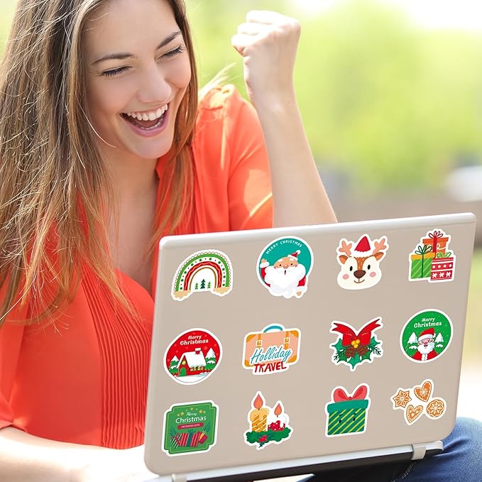 Christmas Stickers 50PCS, Lifany Christmas Stickers for Kids and Teens, Vinyl Stickers for Students Stocking Stuffers Christmas Party Favors,Christmas Crafts for Kids