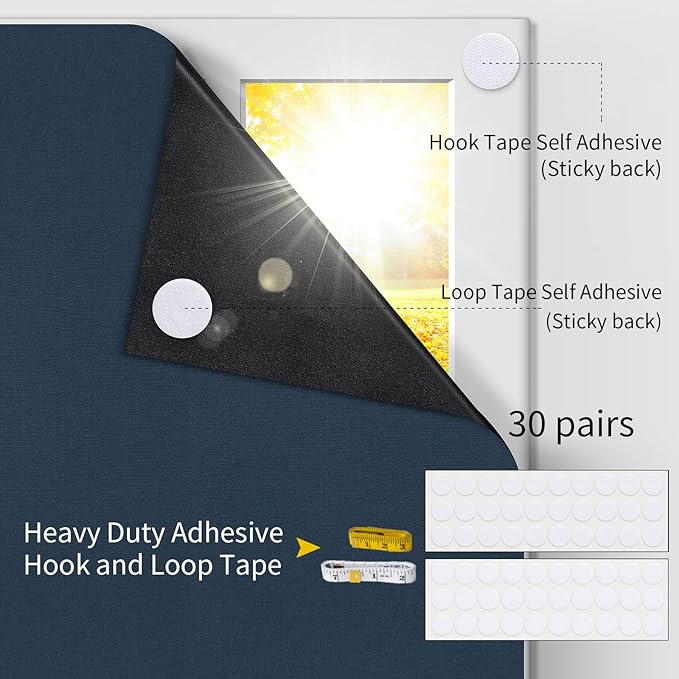 Portable Blackout Shades 100% Blackout Curtains for Bedroom Small Window Curtains No Light Kitchen Windows Insulated for Nursery for Baby Travel Curtain,Navy Blue,56" W x 80" L,1 Panel