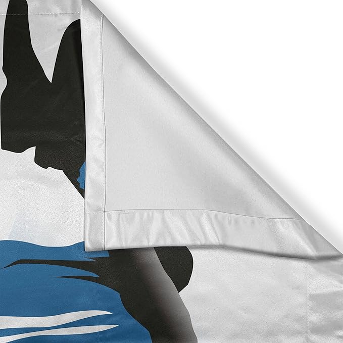 Ambesonne Teen Room Kitchen Curtains, Silhouette of Basketball Player Jumping Success Stars Illustration, Window Drapes 2 Panel Set for Kitchen Cafe Decor, 55" x 39", Blue Charcoal