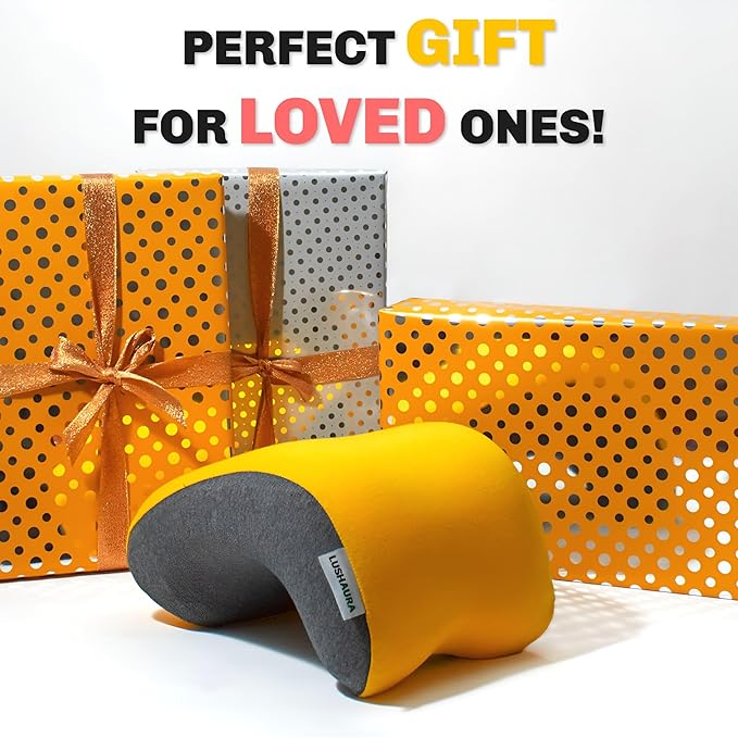 Side Sleeper Pillow for Adults with Additional Gray Pillow Cover - 100% Memory Foam Cuddle Pillow - Thick to Support Shoulder & Arm Pain - Compact for Office, Travel, Reading, iPad/Cellphone Use