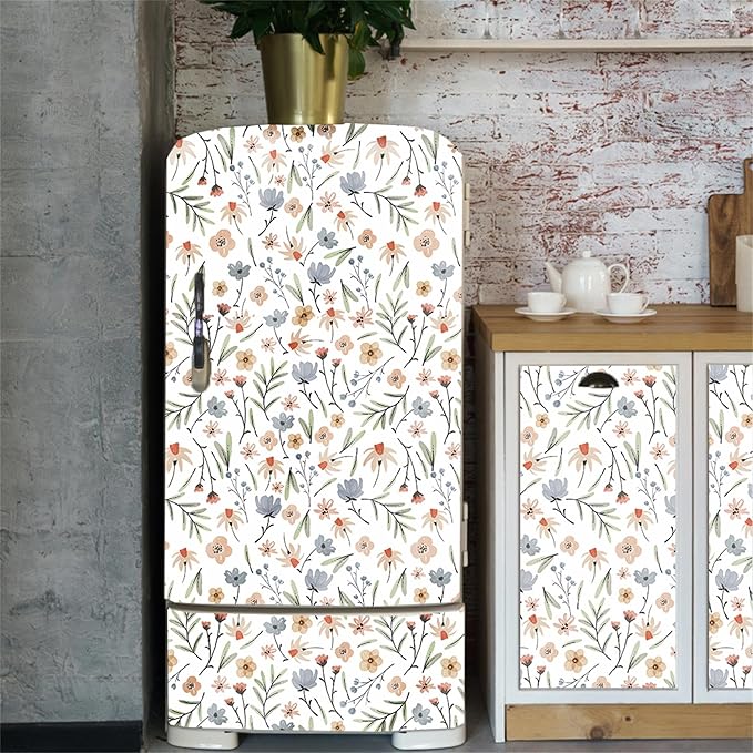 Floral Wallpaper Boho Flower Wall Decor Stickers Flower Leaf Wall Papers Botanical Plant Floral Leaves Wall Decals Peel and Stick Removable Boho Wallpapers for Nursery Bedroom Living Room Decor