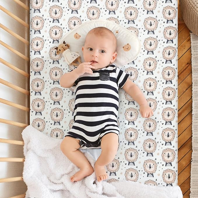 Pack n Play Fitted Sheet. 2 Piece Mini Crib Sheet. Elastic Playard Sheet. Portable Sheet Set. Elastic Convertible Playard Set. Compatible with Graco Pack n Play (Whale and Lion)