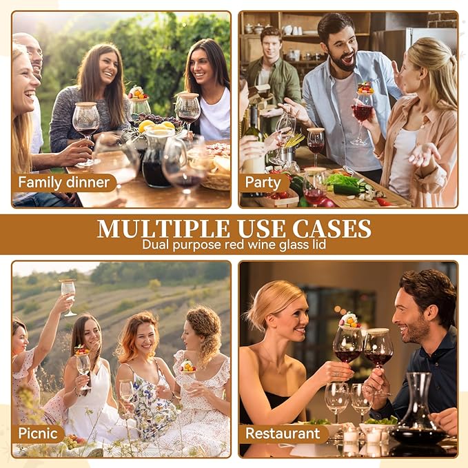 6 Pcs Wine Glass Charcuterie Topper, Wine Glass Topper Coasters Plate, Wine Glass Charcuterie Board Topper for Family Gatherings, Restaurants, Bars