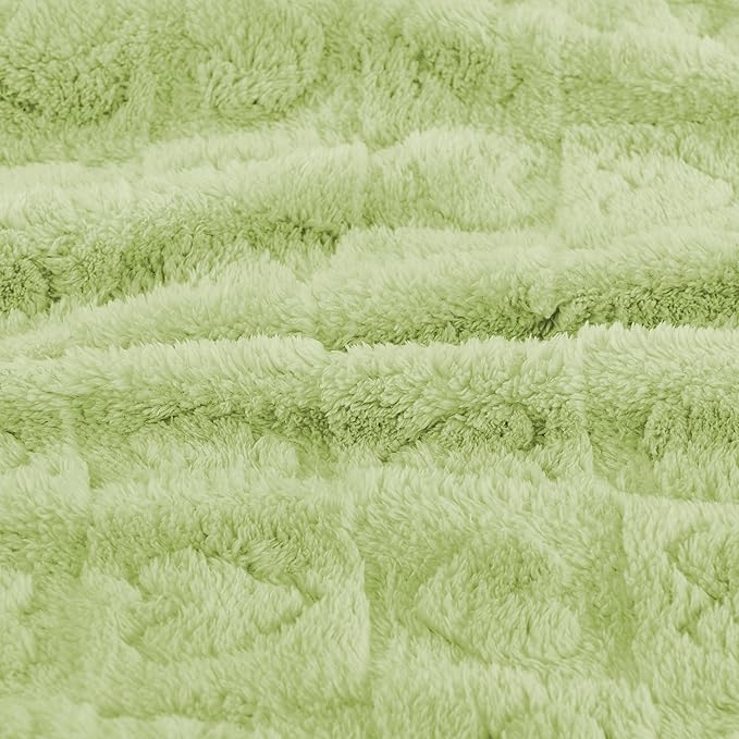 Fleece Baby Blanket Heart Checkered Blanket, Ultra Soft Cozy Baby Blankets for Boys Girls, Fluffy Infant Toddler Newborn Receiving Blankets for Crib Stroller 30”×40” (Green)