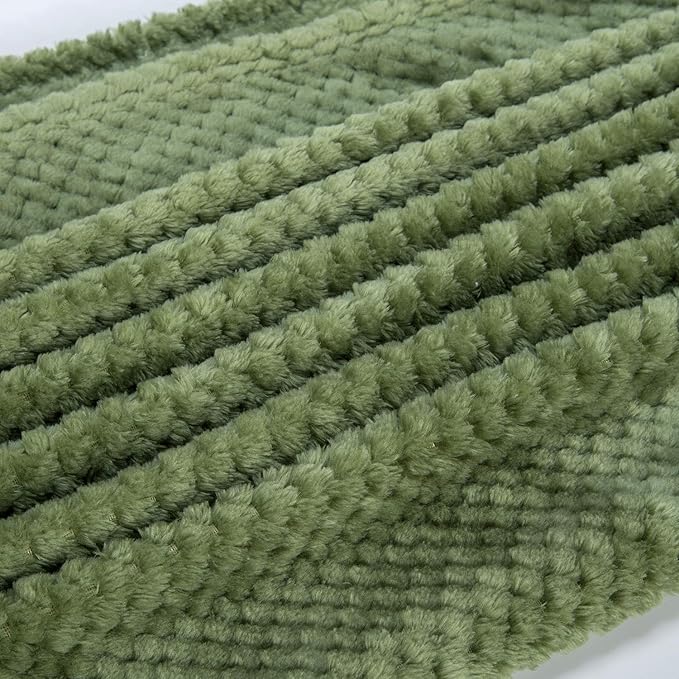 Fuzzy Blanket or Fluffy Blanket for Baby, Soft Warm Cozy Coral Fleece Toddler, Infant or Newborn Receiving Blanket for Crib, Stroller, Travel, Decorative (28Wx40L, XS-Olive Green)
