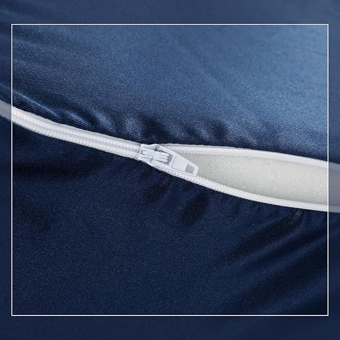 HOMBYS Satin Bed Wedge Pillow Cover Silky & Smooth Wedge Pillowcase 1 Pack 24x24x7.5, Soft & Breathable, Removable & Machine Washable-Zipper Design (Pillow Not Include)