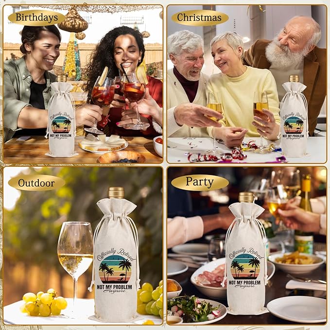 Retirement Gifts for Women Men - Retirement Wine Bag Officially Retried Gift for Teacher Retirement Travel Gifts Funny Retirement Wine Bag Gift for Retired Teachers Employees Friends Colleague