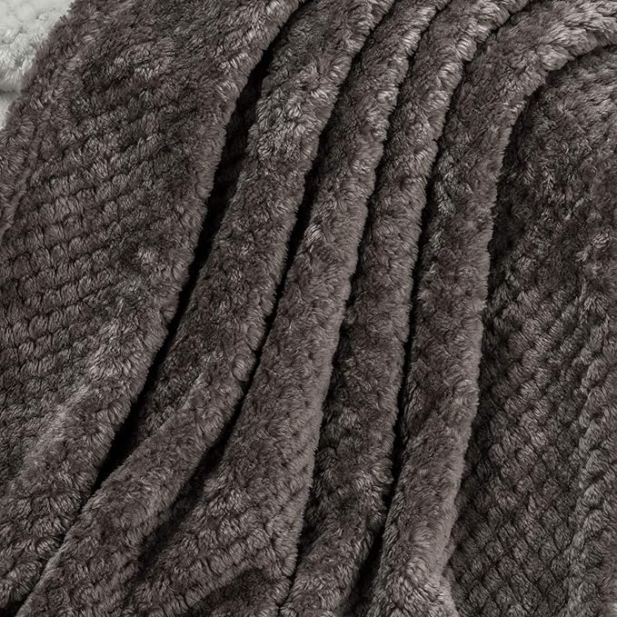 Fuzzy Blanket or Fluffy Blanket for Baby, Soft Warm Cozy Coral Fleece Toddler, Infant or Newborn Receiving Blanket for Crib, Stroller, Travel, Decorative (28Wx40L, XS-Eagle Grey)