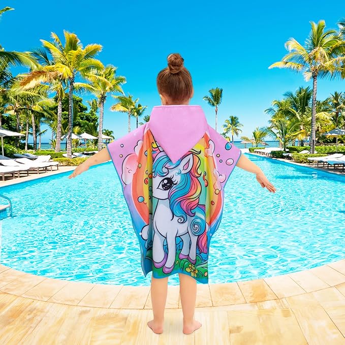 Kids Beach Towels Baby Towels with Hood Toddler Pool Towel Large Bath Towels for Boys and Girls for Travel Shower Swimming