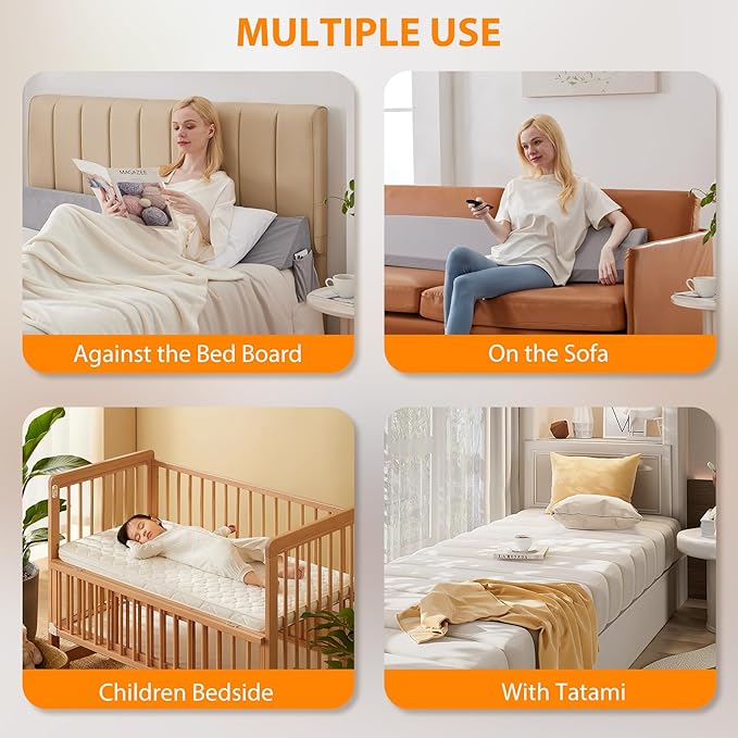 King Bed Wedge Pillow for Headboard, Bed Gap Filler, Mattress Gap Filler King, Fill The Gap (0-7") Between Headboard and Mattress (Velvet, 76"x10"x6")