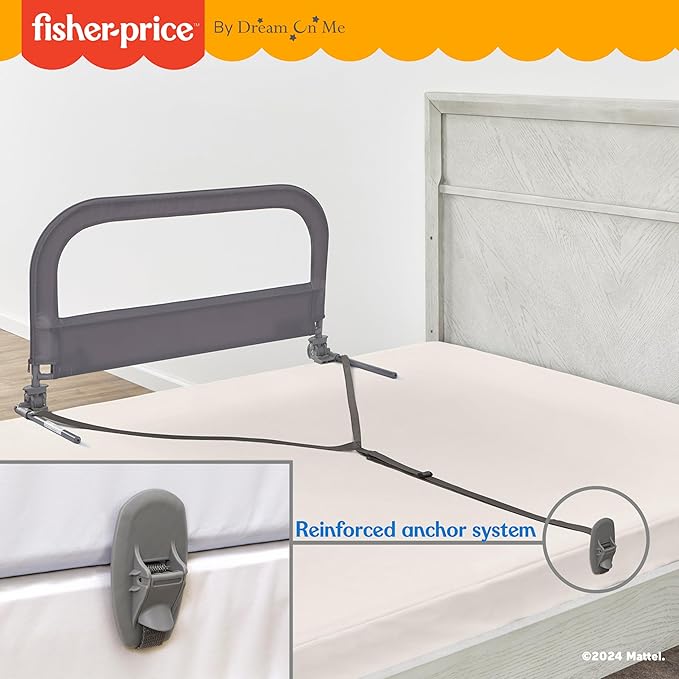 Fisher-Price Little Naps Bed Rail in Grey by Dream On Me
