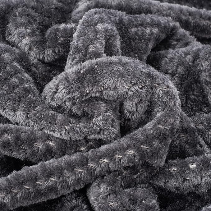 Fuzzy Blanket or Fluffy Blanket for Baby Girl or boy, Soft Warm Cozy Coral Fleece Toddler, Infant or Newborn Receiving Blanket for Crib, Stroller, Travel, Decorative (40Wx60L, M-Dark Grey)