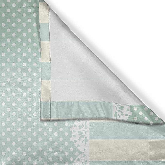 Ambesonne Shabby Flora Kitchen Curtains, Traditional Old Fashioned Vertical Stripes Ornaments and Dots, Window Drapes 2 Panel Set for Kitchen Cafe Decor, 55" x 39", Green White