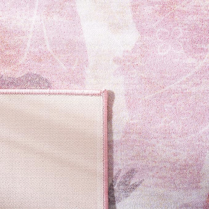 SAFAVIEH Disney Princess Collection Machine Washable Slip Resistant 6' 7" x 9' Pink/Purple Assurance Kids Bedroom Nursery Playroom Area Rug