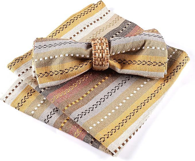 Cloth Napkins,Cotton Napkins,Dinner Napkins Cloth,Dinner Napkins,Cloth Napkins Set of 12 Cotton,Napkins Cloth,Cloth Napkins Cotton,Cotton Dinner Napkins, Salsa Stripe Napkins 18x18 Beige Multi