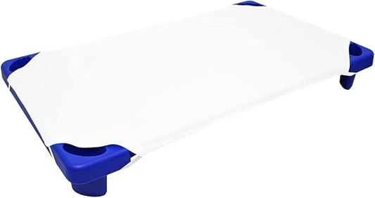 Pack of 24 Cot Sheet for Daycare Preschool Cot Bed -Polyblend Fabric with Corner Elastic Cots Sheets Fits On 22" X 40" Inches Size Toddler and Preschool Daycare Cot White 22 X 40 Size