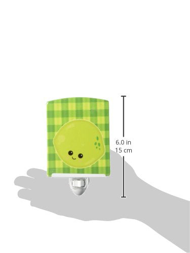 Caroline's Treasures BB6988CNL Lime Face Ceramic Night Light Compact, UL-Certified, Ideal for Bedroom, Bathroom, Nursery, Hallway, Kitchen, 6x4x3, Multicolor