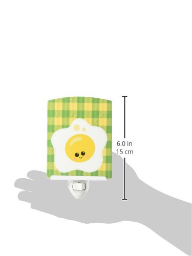 Caroline's Treasures BB7044CNL Fried Egg Face Ceramic Night Light Compact, UL-Certified, Ideal for Bedroom, Bathroom, Nursery, Hallway, Kitchen, 6x4x3, Multicolor