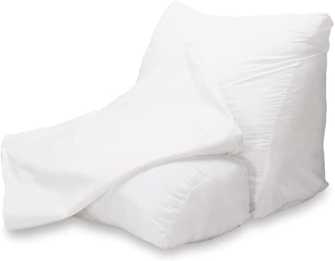 Contour Flip Pillow 10-in-1 Bed Wedge Body Support Pillow, King - White Pillowcase Pillow Protector Cover