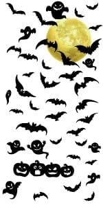 SUPERDANT Halloween Wall Stickers Moon Devil Wall Decals Terror Pumpkins Wall Sticker Halloween Stickers for Kids Halloween Window Decoration for Halloween Party Decorations