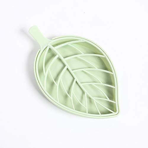 Creative Leaf Shape Soap Box, Double Layer Plastic Soap Holder, Soap Case Soap Dish，Green