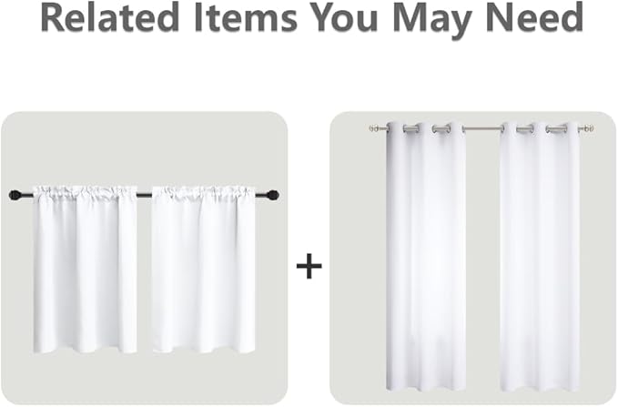 Mrs.Naturall White Blackout Curtains 108 Inches Long for Living Room 2 Panels Set,Grommet Thermal Insulating Block Sun 60% Black Out Height High Ceiling to Floor Length Curtains for Sliding Door,9 FT