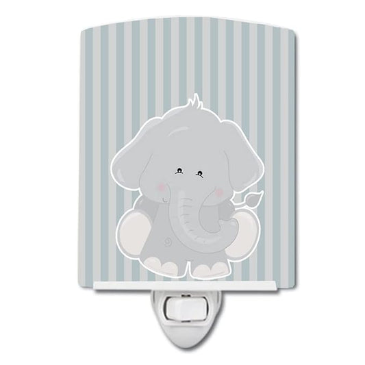 Caroline's Treasures BB8610CNL Elephant Al Ceramic Night Light Compact, UL-Certified, Ideal for Bedroom, Bathroom, Nursery, Hallway, Kitchen, 6x4x3, Multicolor