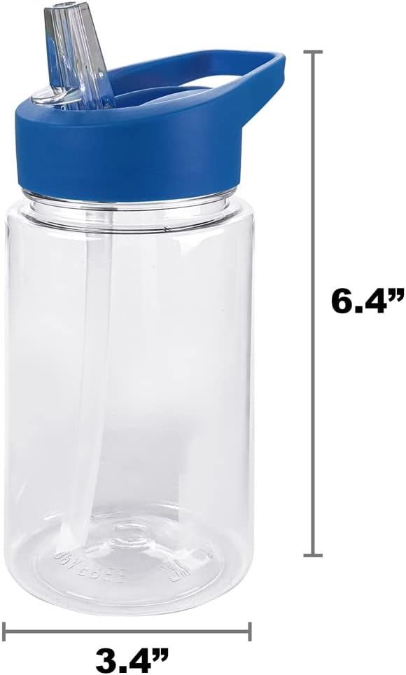 LOGOVISION Sesame Street Kids Tritan Plastic Water Bottle with Straw Lid and Handle, Reusable Tumbler for Toddlers, Unisex for Girls and Boys, 12oz, Big Cookie Monster