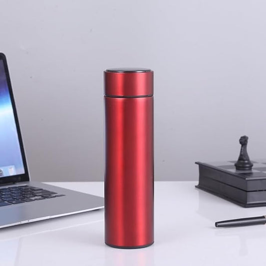 Smart Stainless Steel Water Bottle with LED Temperature Display, 16oz (480ml), Double Wall, Reusable Tumbler (Red)