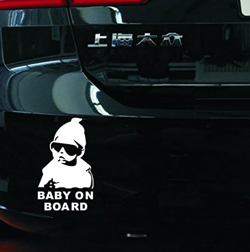 4PCS【Baby on Board】2White Stickers for Car & 【Baby on Board】2Black Decals for Cars, Baby Safety Car Signs, Funny Baby Car Stickers
