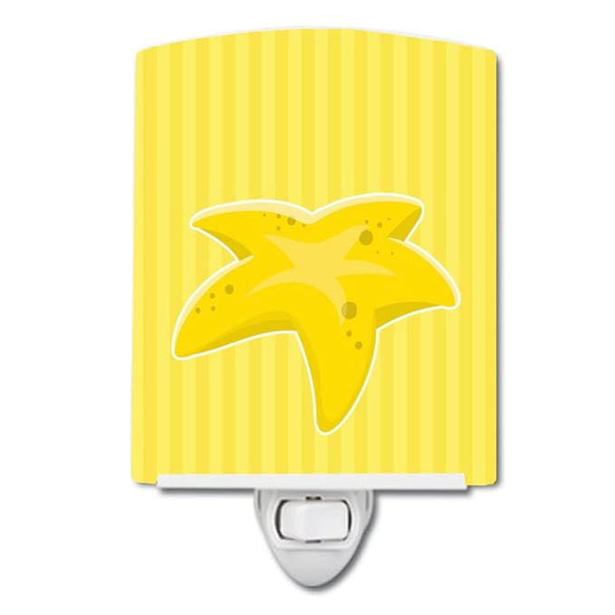 Caroline's Treasures BB8640CNL Starfish Ceramic Night Light Compact, UL-Certified, Ideal for Bedroom, Bathroom, Nursery, Hallway, Kitchen, 6x4x3, Multicolor