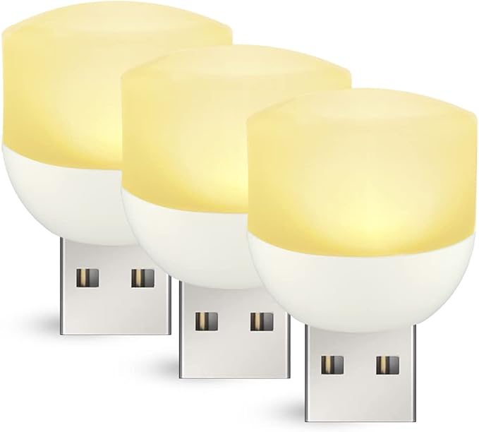 Night Light, Warm White, Mini LED Lights for Nursery, Bedroom, Kitchen, Stairs, Hallway, Light 3-Pack