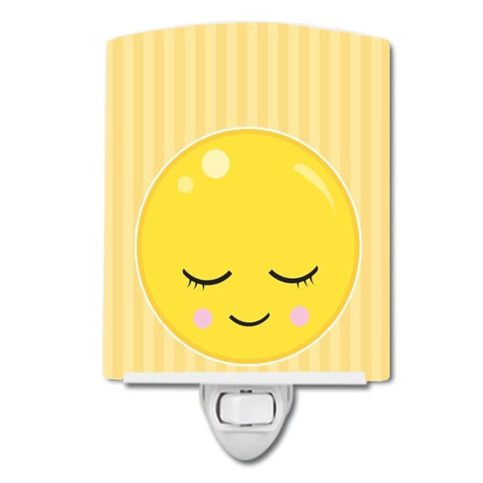 Caroline's Treasures BB8737CNL Bashful Face Ceramic Night Light Compact, UL-Certified, Ideal for Bedroom, Bathroom, Nursery, Hallway, Kitchen, 6x4x3, Multicolor