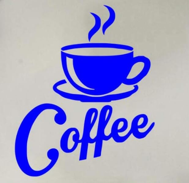 Kitchen Fashion Coffee Mugs Cafe Room Sticker Home Decoration Living Room Dining Room Art Applique Home Decor Blue 23 x 15 in