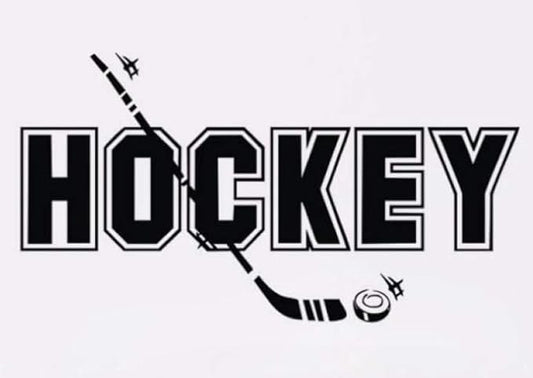 Hockey Stickers Decals Sports Decor Home Office Gym Fitness Motivation Pattern Sports Art Decor Wall Mural Black 23 X 10 in