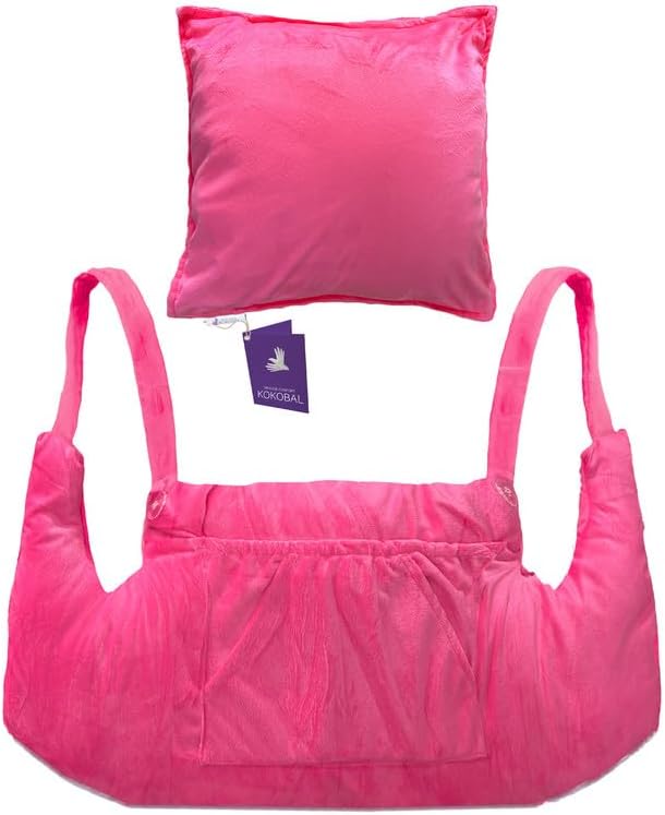 Mastectomy Pillow Post Op Pillow for Breast Surgery Recovery | Choose The Color for You | Hand Ice-Pack Pockets | Converts to Cloud Soft Cushion (Fuchsia Elegance)