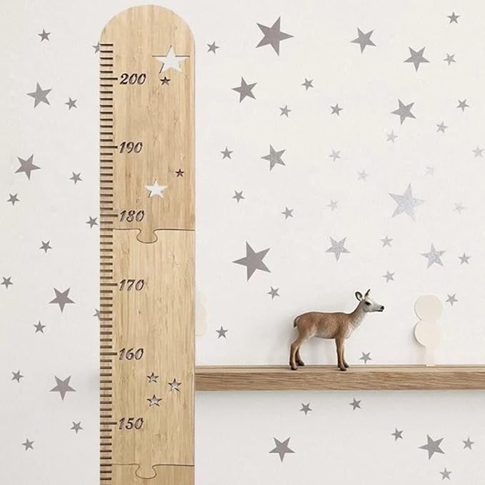 Wooden Wall Growth Chart, Kids Height Wall Chart Natural Schoolhouse Ruler, Kids Measuring Chart for Wall, Kids Nursery Wall Decor & Room Hanging Wall Decor(Wood)