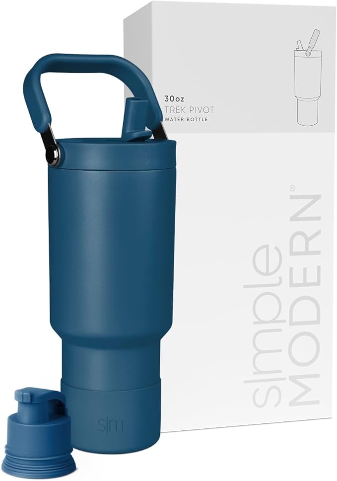 Simple Modern Trek Pivot | 30oz Flip Straw Tumbler with Handle | Water Bottle & Boot | Interchangeable Straw & Chug Lids | Insulated Stainless Steel Jug | Gym Sports Outdoors | Slumberland